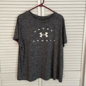Womens Under Armour Heat Gear Heather/Black Short Sleeve Tee 1X